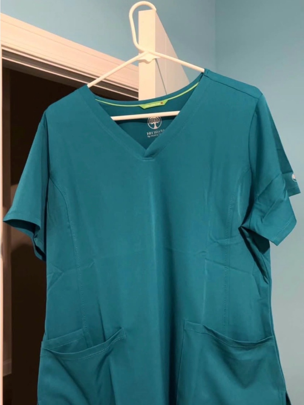 Healing Hands Teal Scrub Top